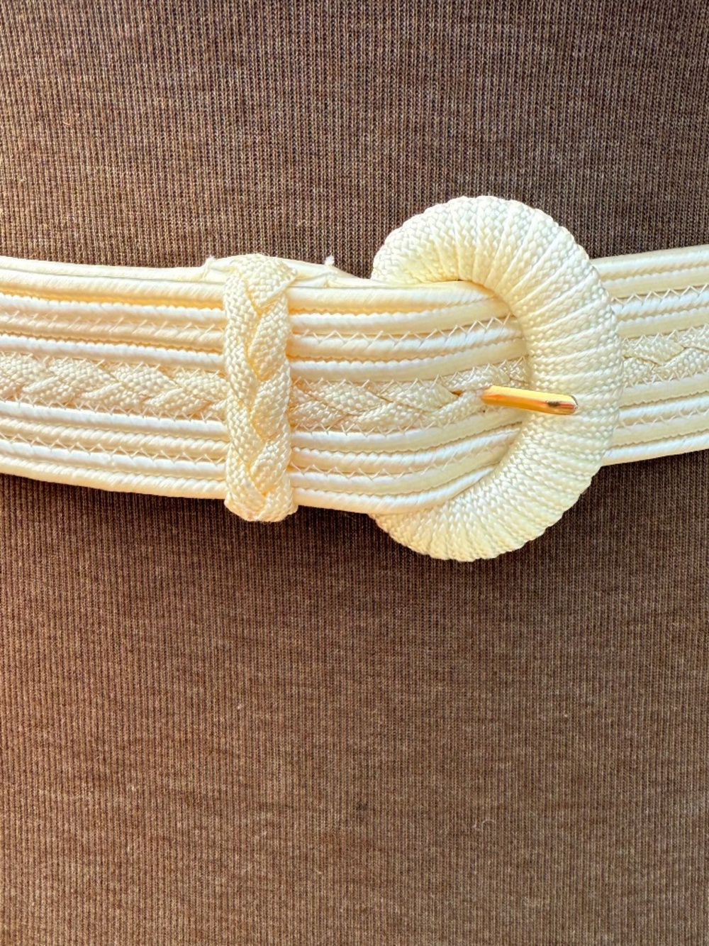 🤍 Vintage Ivory Rope Belt